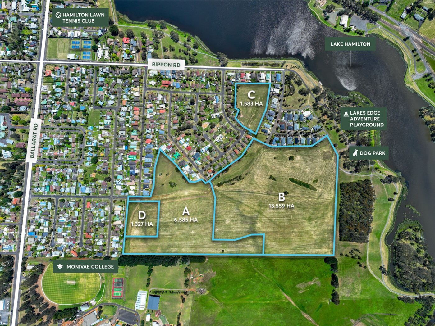 Lakes Edge Estate - Hamilton Aerial