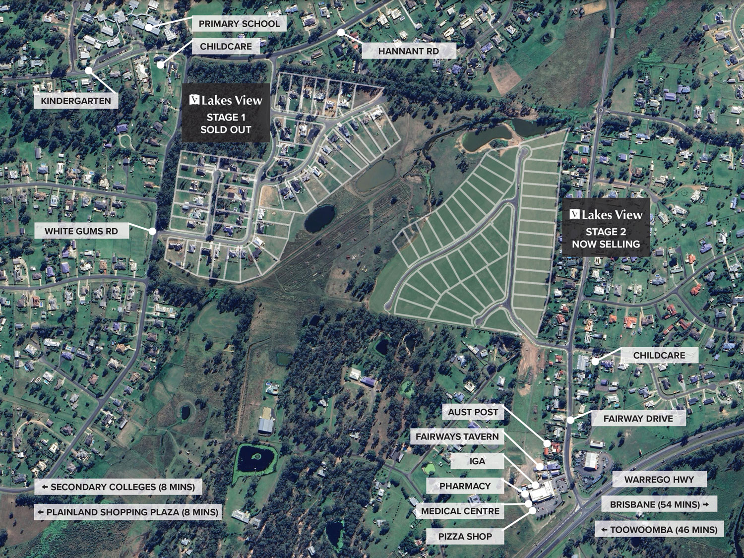 Lakes View Estate - Hatton Vale Location Map