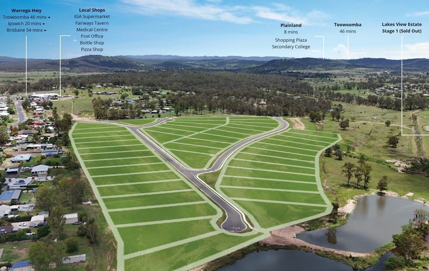 Lakes View Estate - Hatton V Aerial