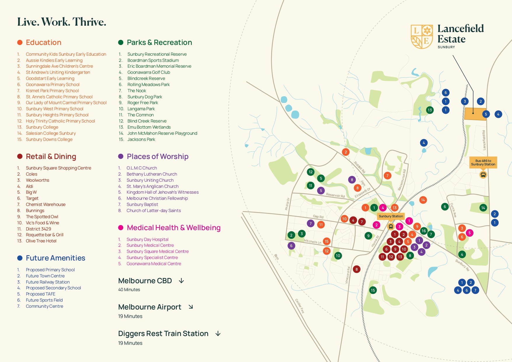 Lancefield Estate - Sunbury Location Map