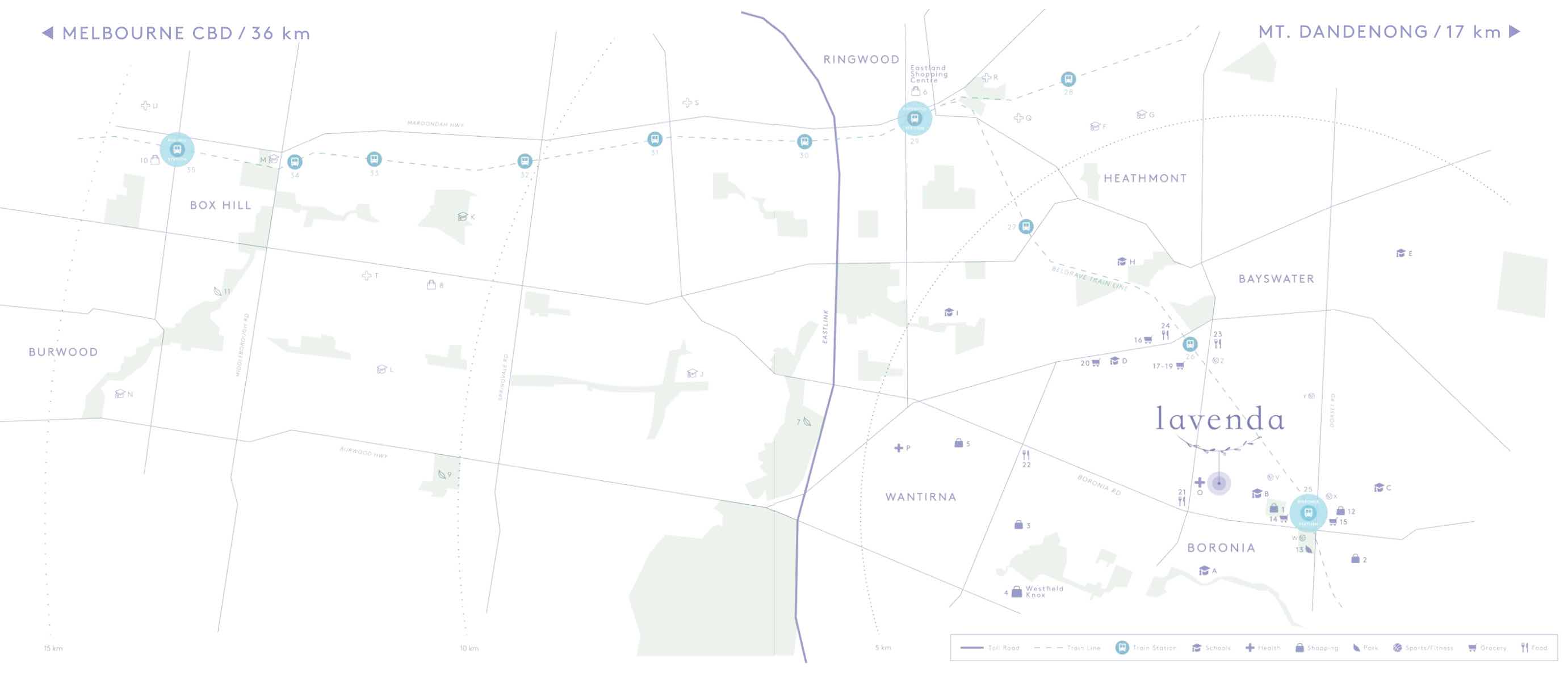 Lavenda Boronia Estate - Boronia Location map
