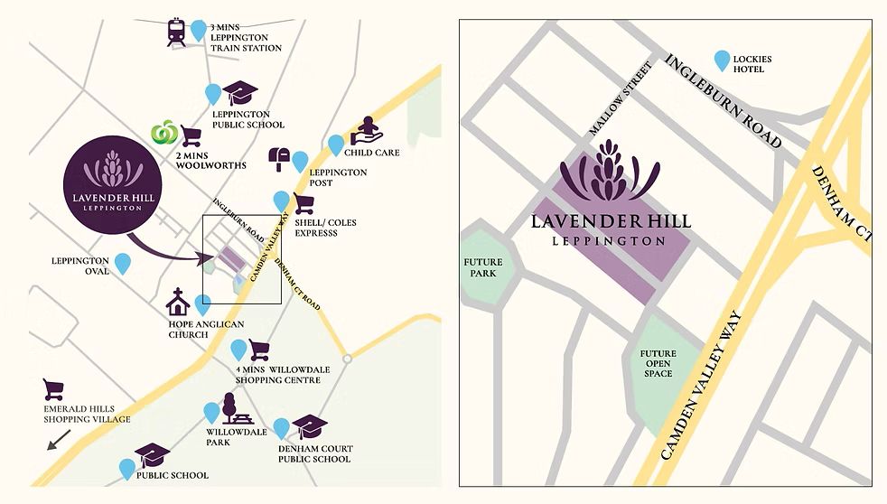 Lavender Hill Estate - Leppington Location Map