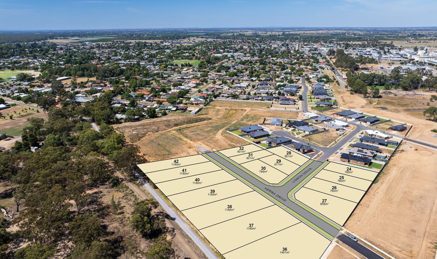 Lemon Tree Rise Estate - Cobram Aerial