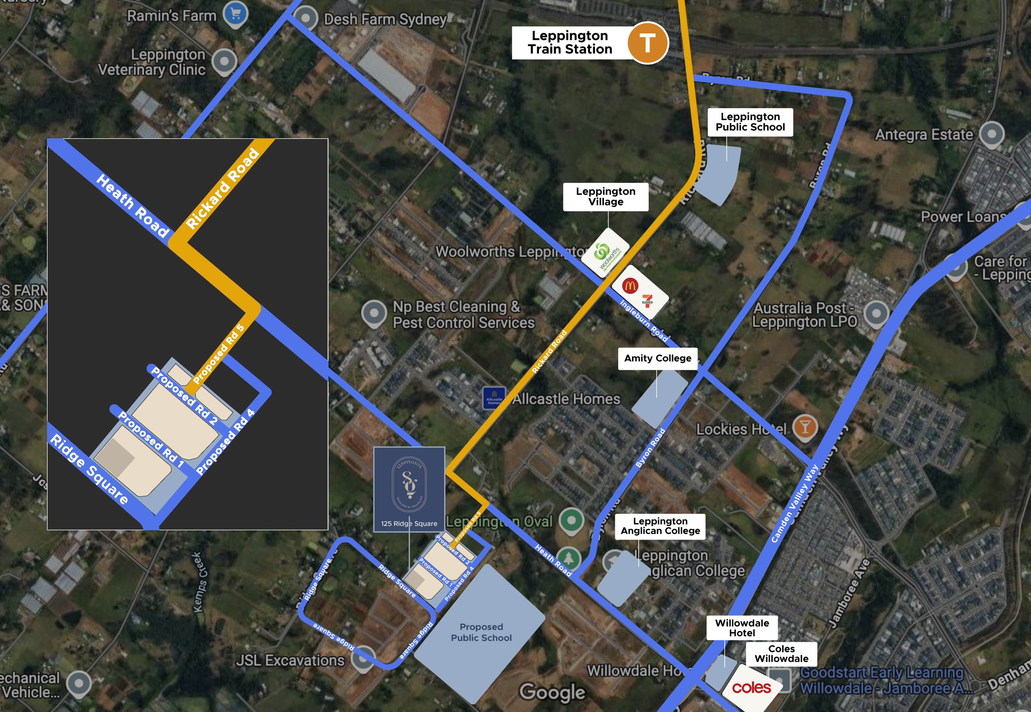 Leppington Square Estate - Lepping Location Map