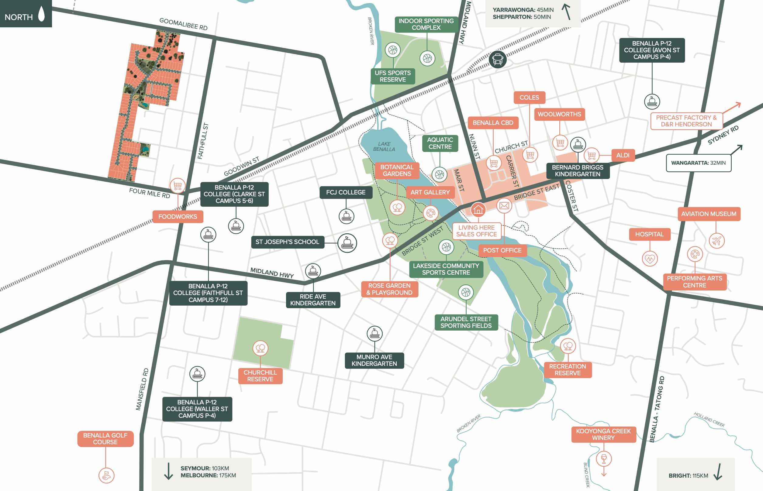Livingston Estate - Benalla Location m Location Map