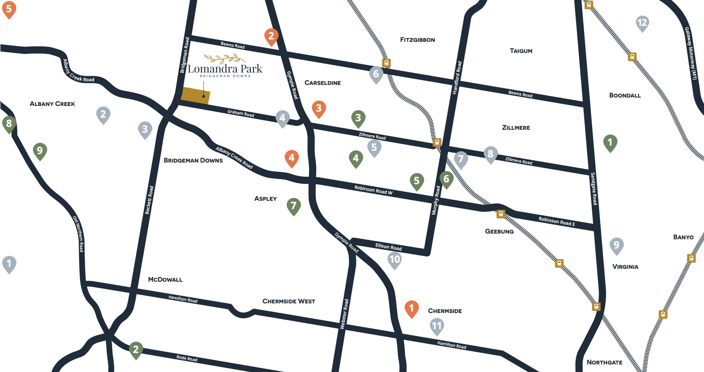 Lomandra Park Estate - Bridgeman Downs Location map