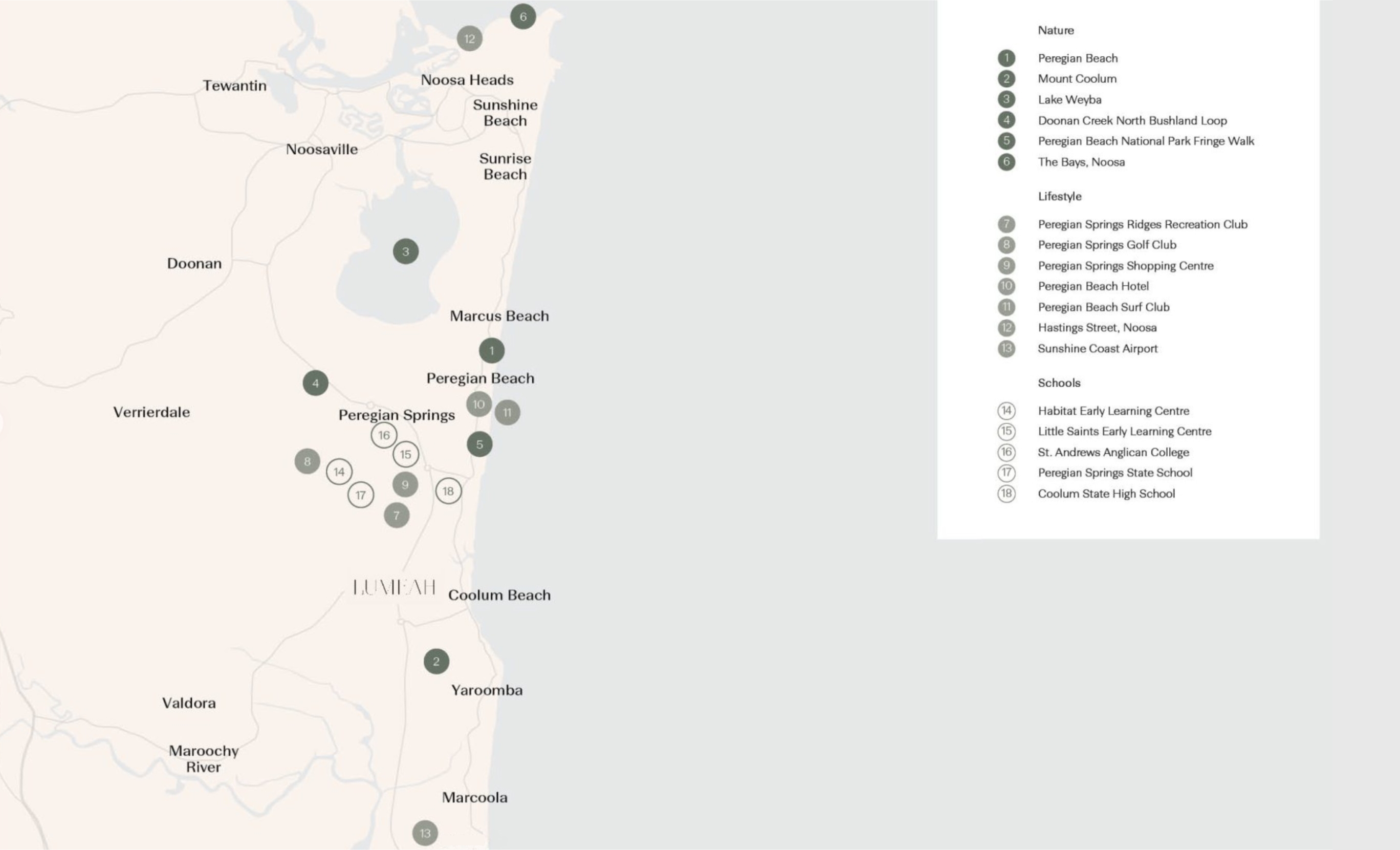 Lumeah Estate - Peregian Springs Location Map