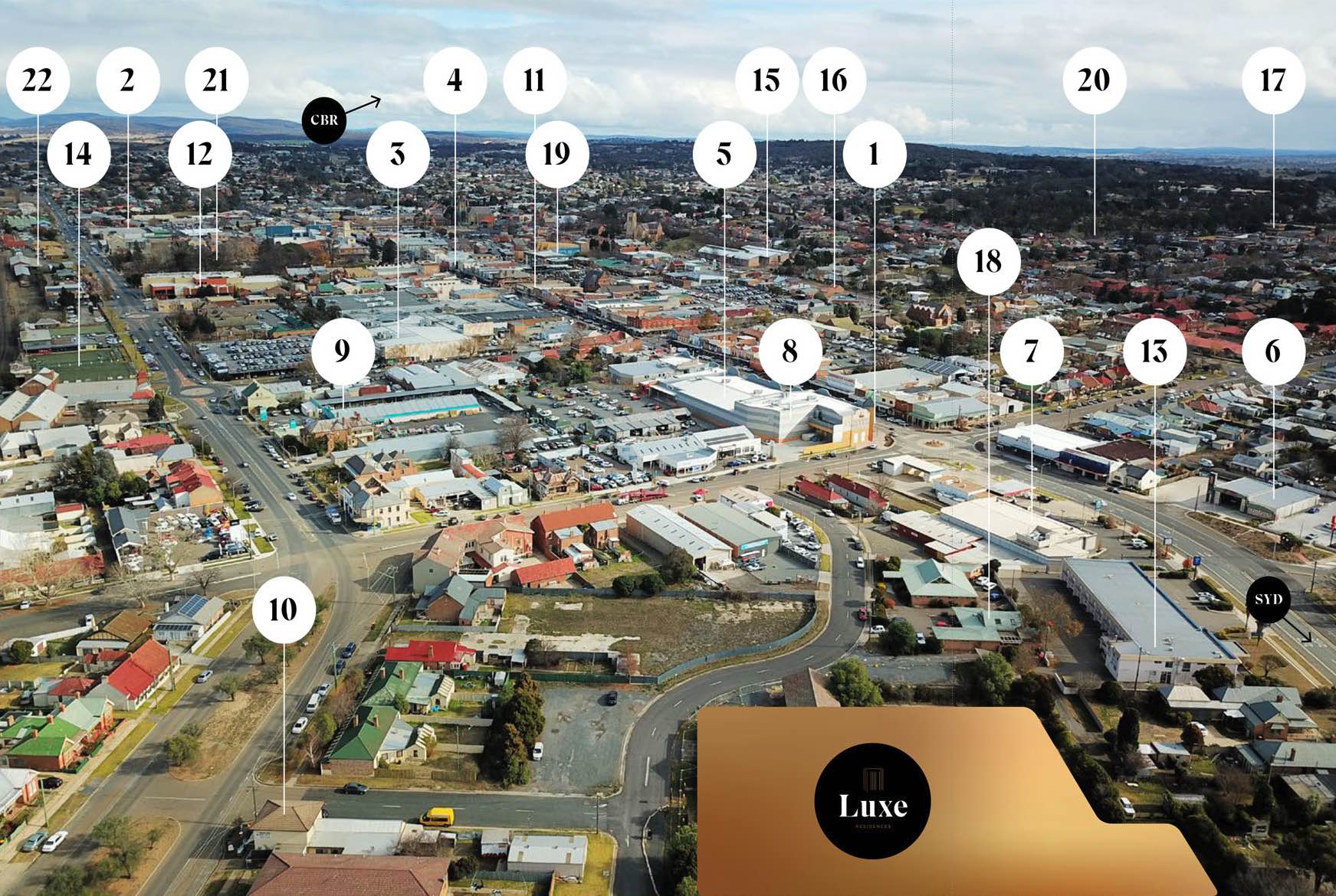 Luxe Residences - Goulburn Aerial