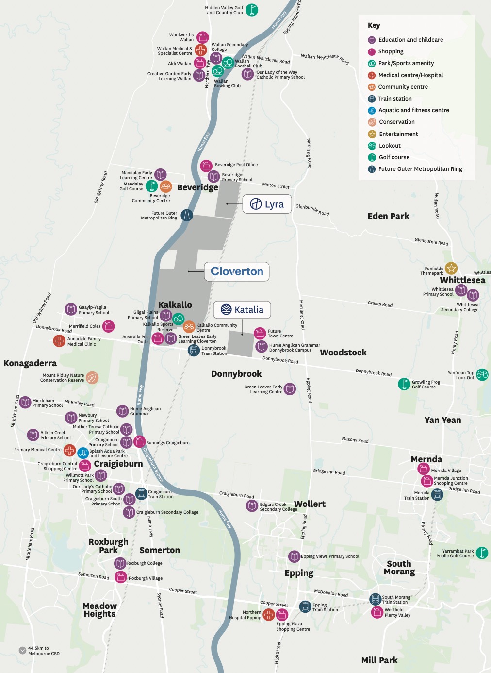 Lyra Estate - Beveridge Location Map