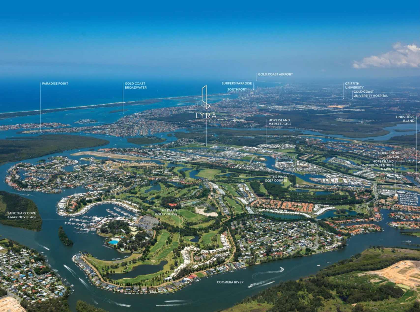 Lyra Estate - Hope Island Aerial