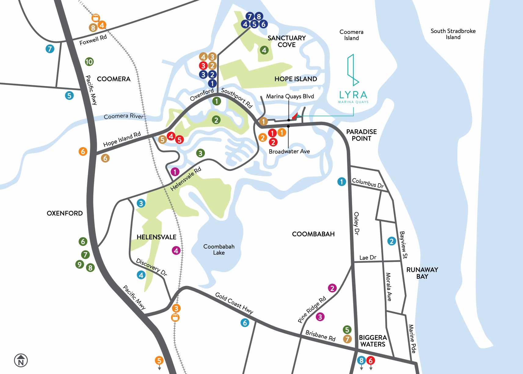 Lyra Estate - Hope Island Location map