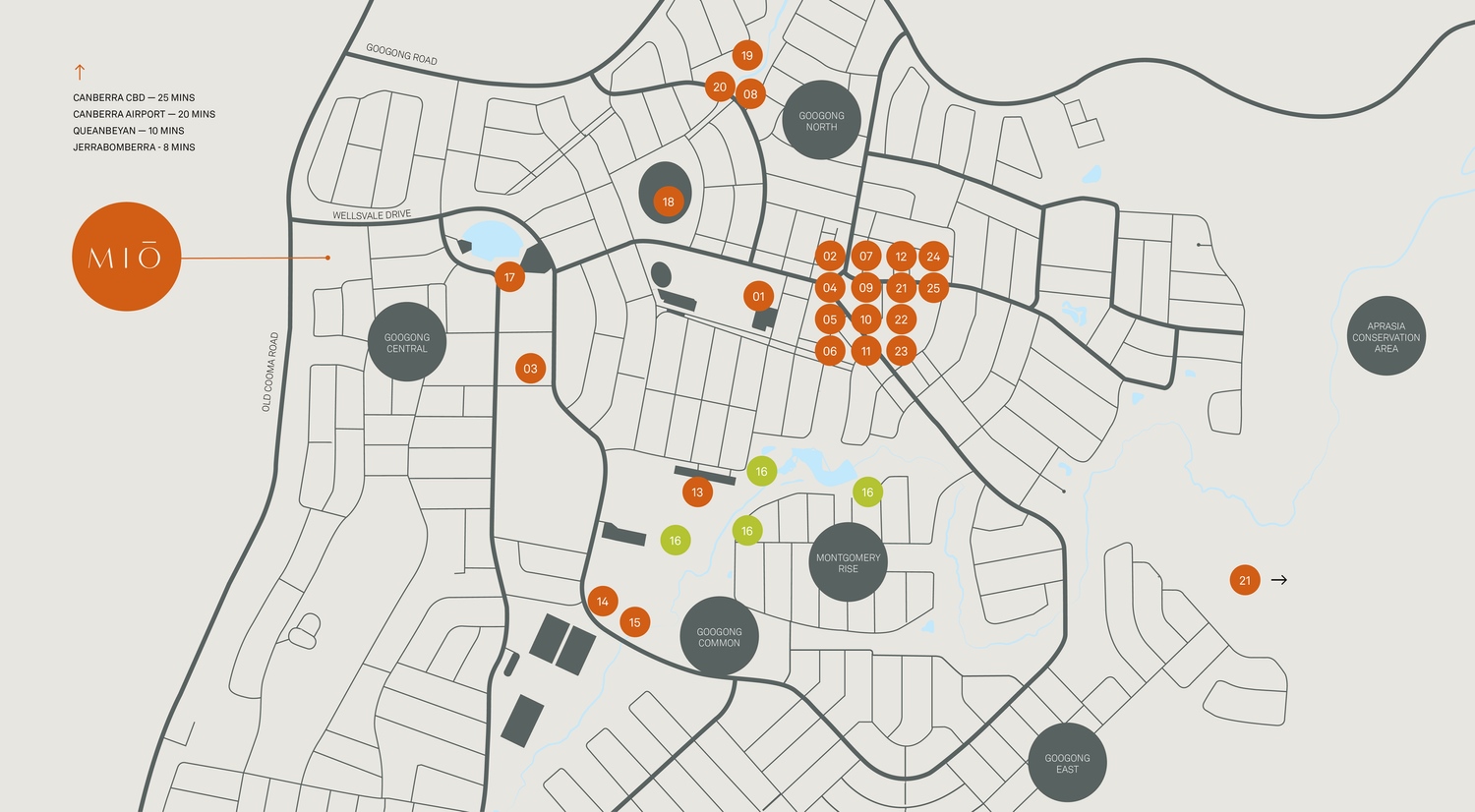 MIO Townhomes - Googong Location Map