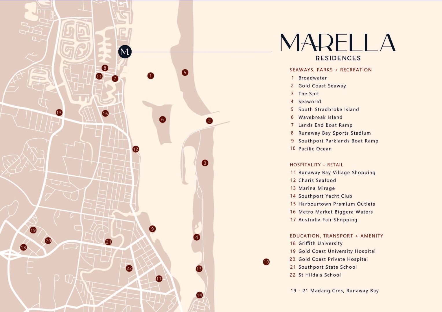 Marella Townhouses - Runaway Bay Location Map