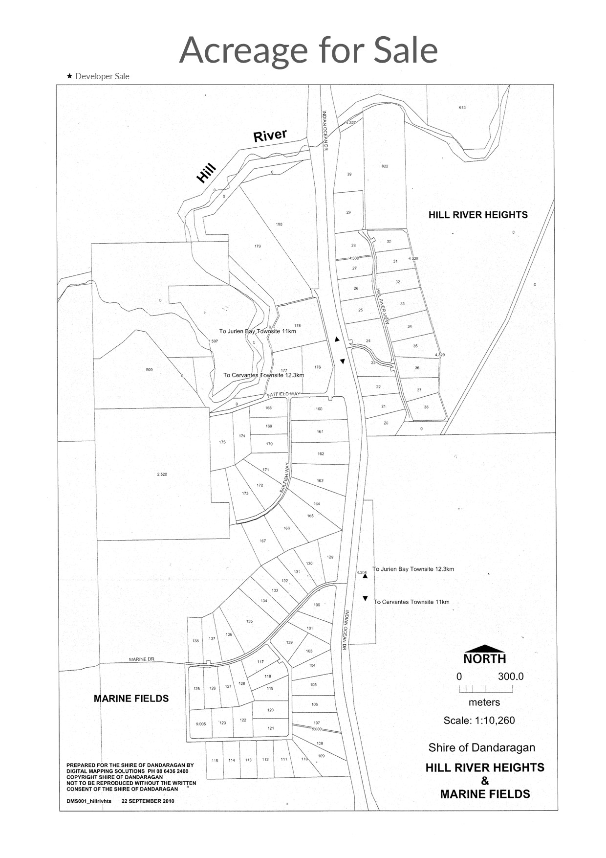 Marine Fields Estate - Jurien Bay Location Map