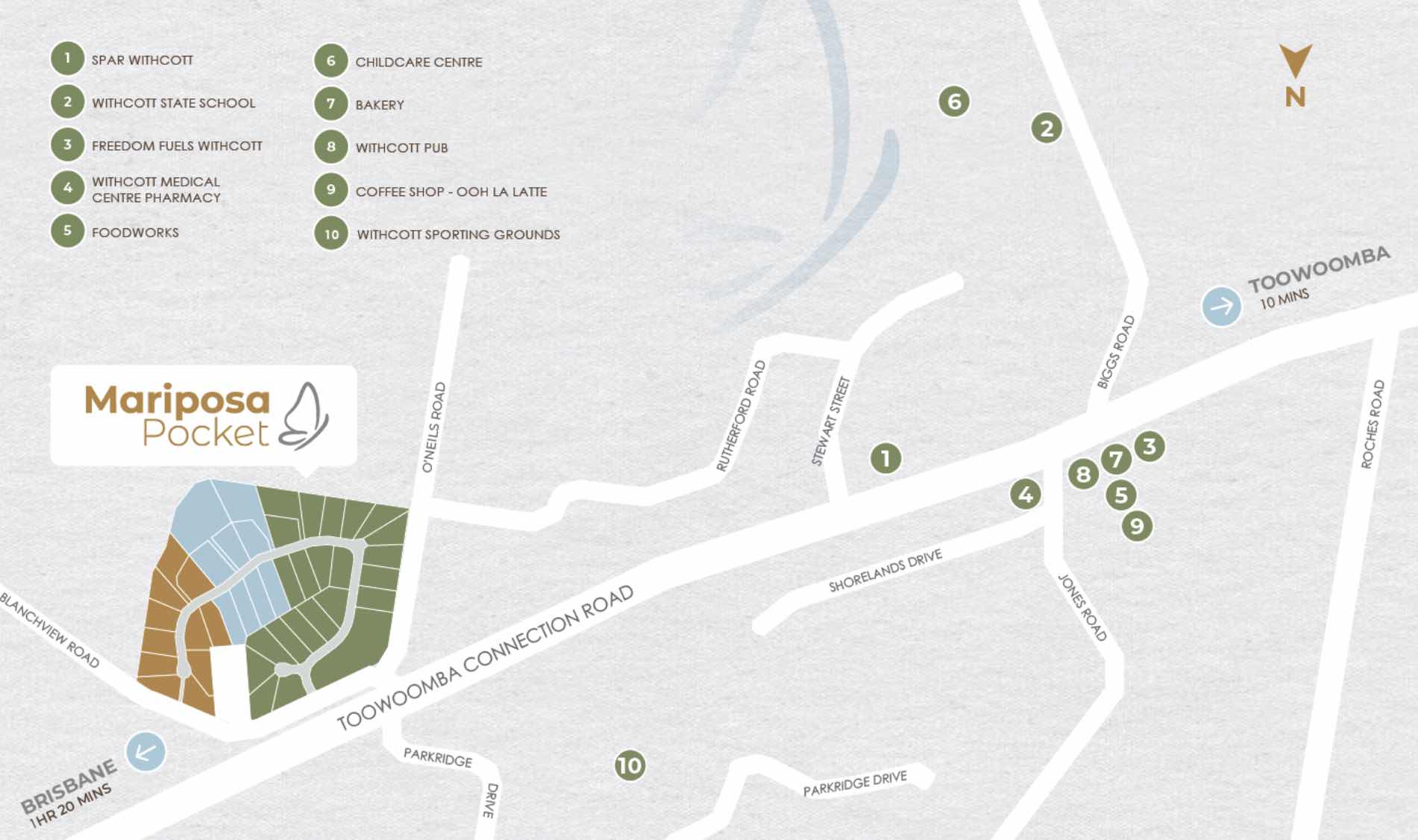 Mariposa Pocket Estate - Withcott Location map