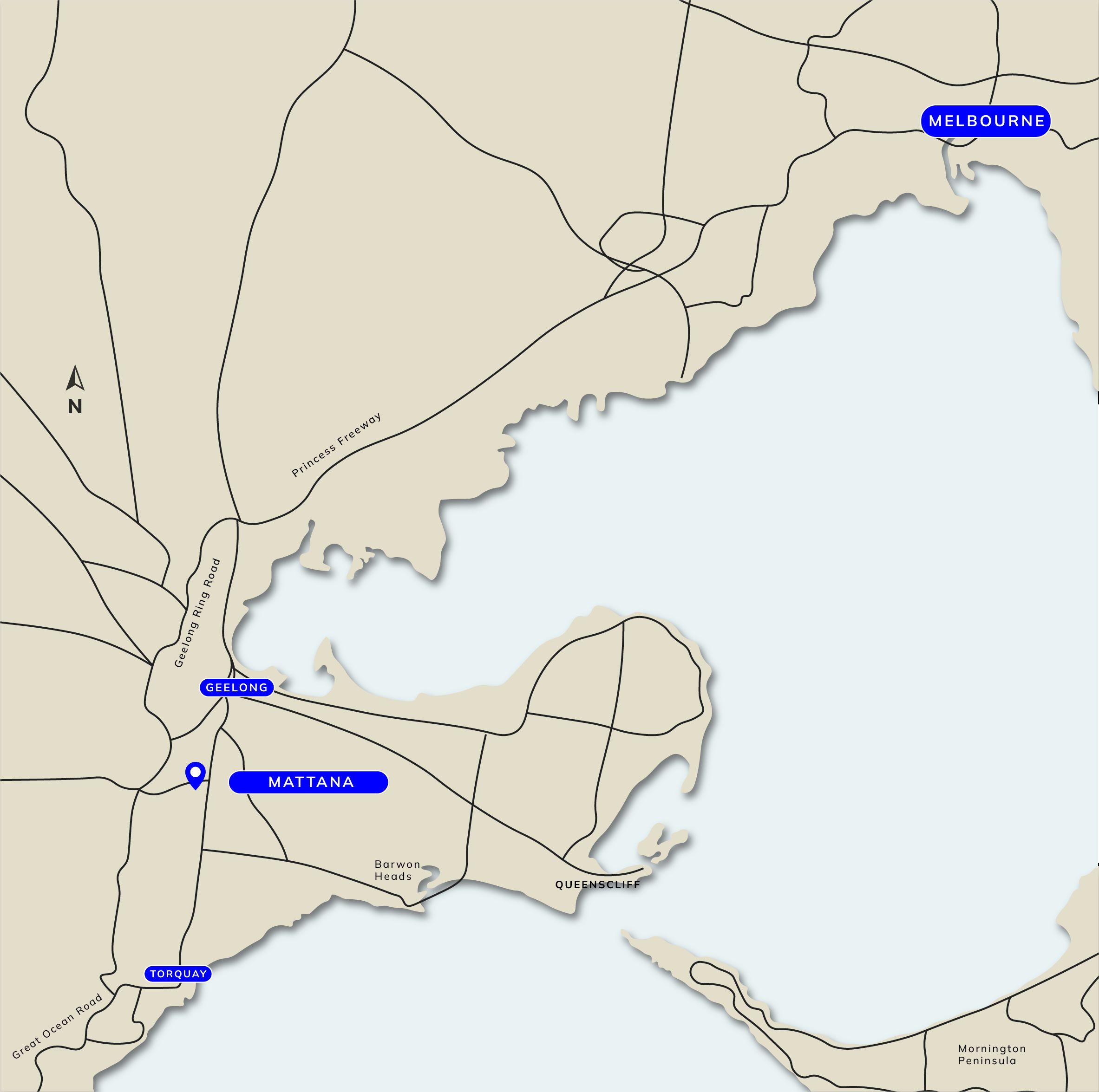 Mattana Estate - Mount Duneed Location Map