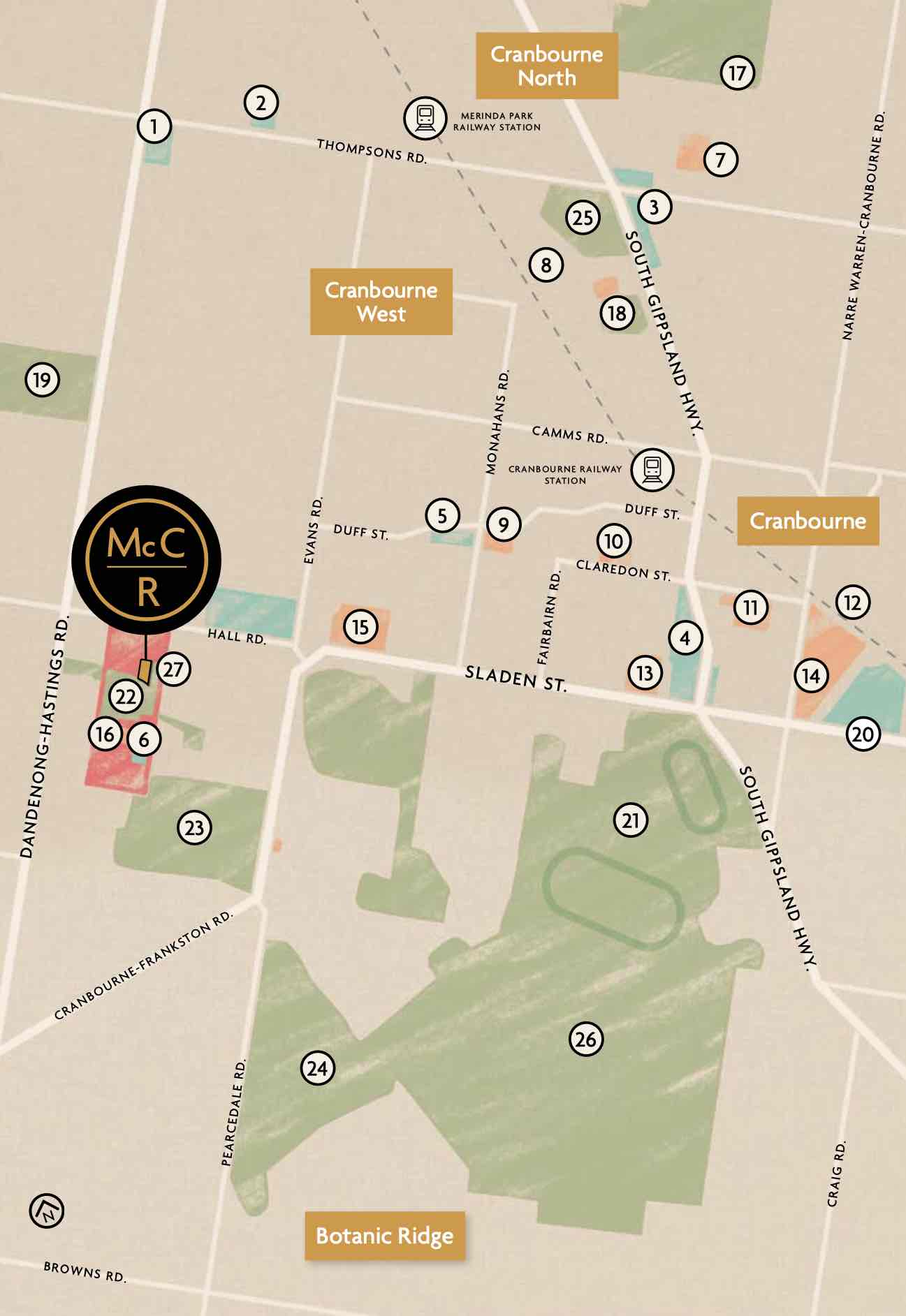 McCormick's Rise Estate - Cranbourne West Location map