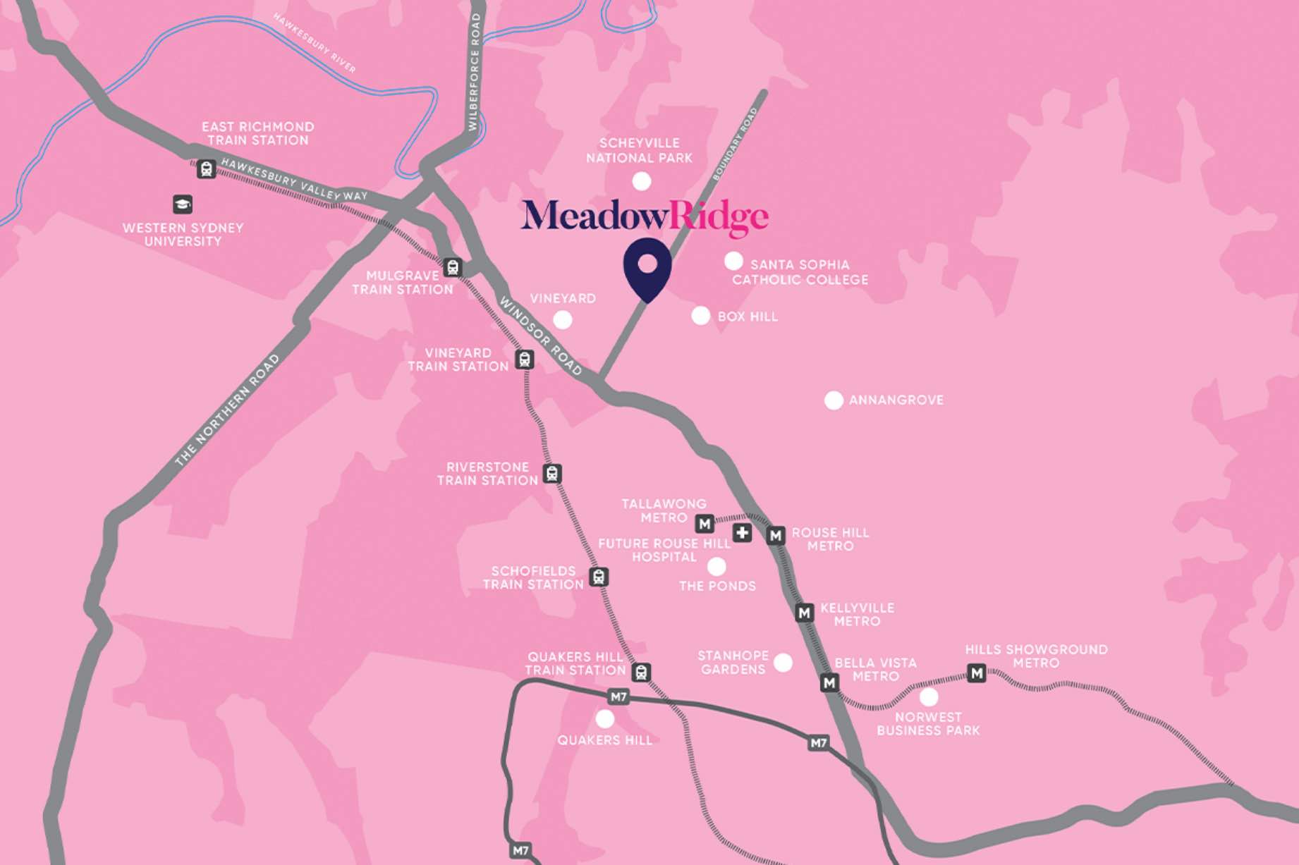 MeadowRidge Estate - Box Hill Location m Location Map