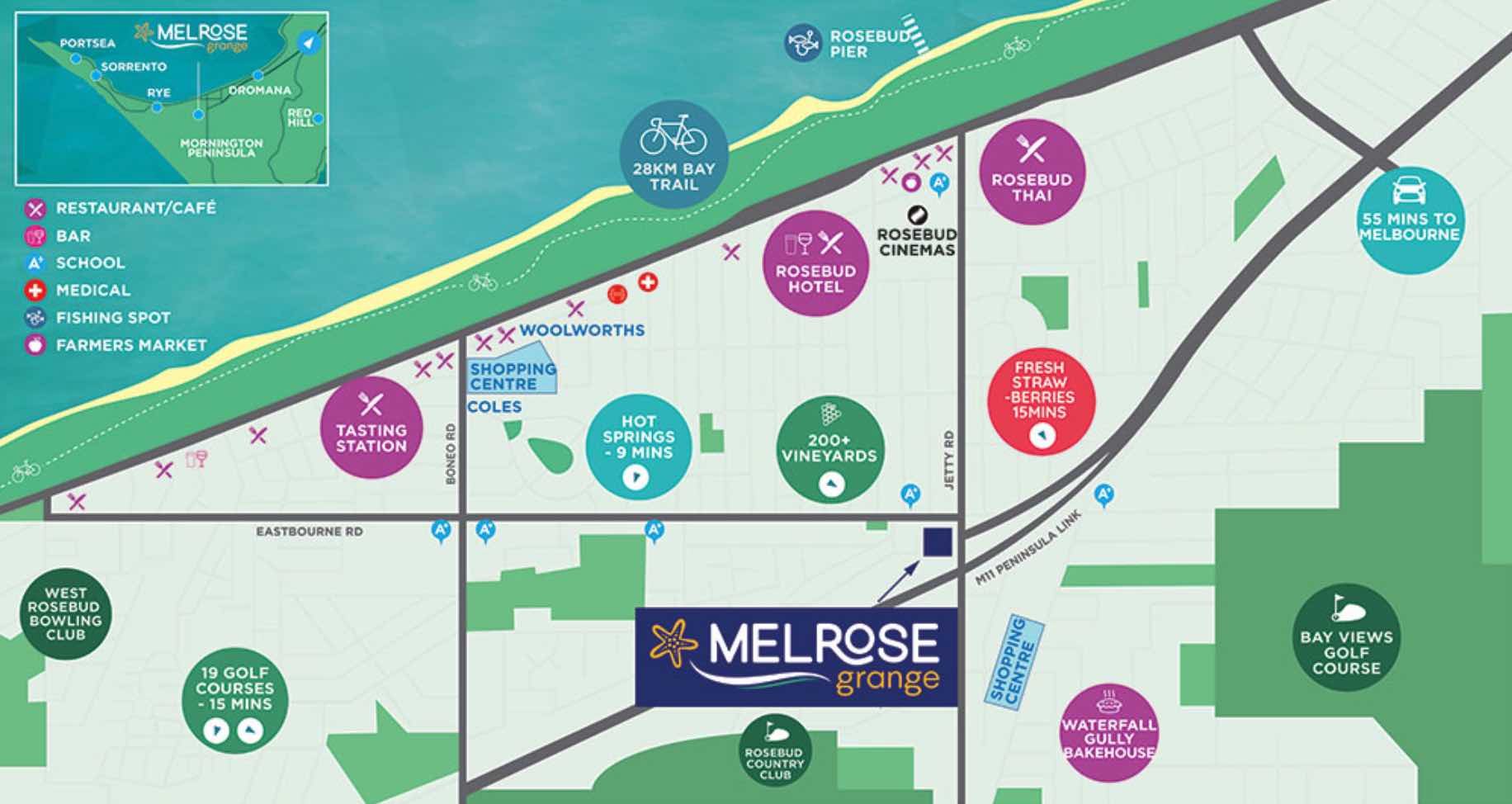 Melrose Grange Estate - Rosebud Location map