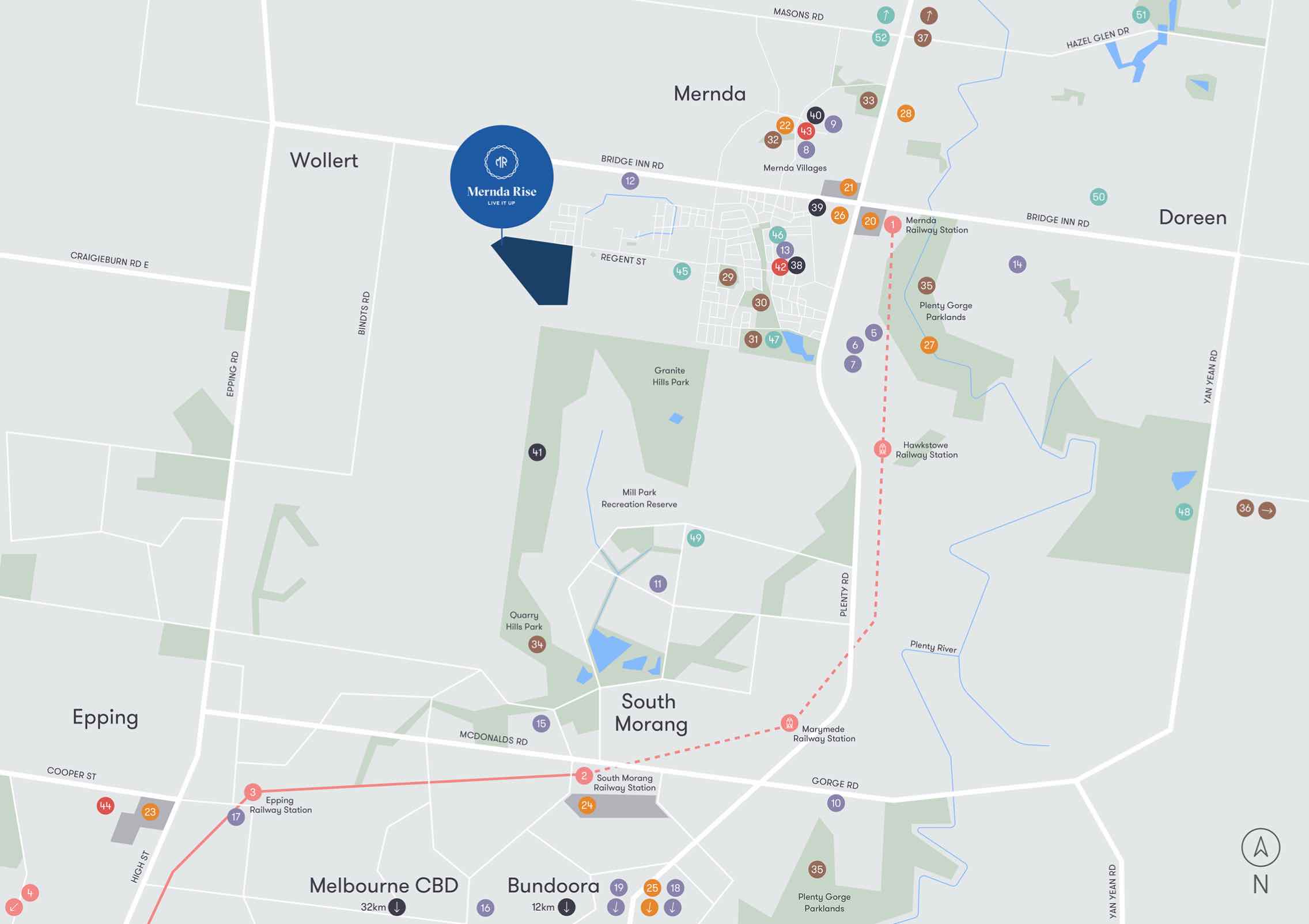 Mernda Rise Location map