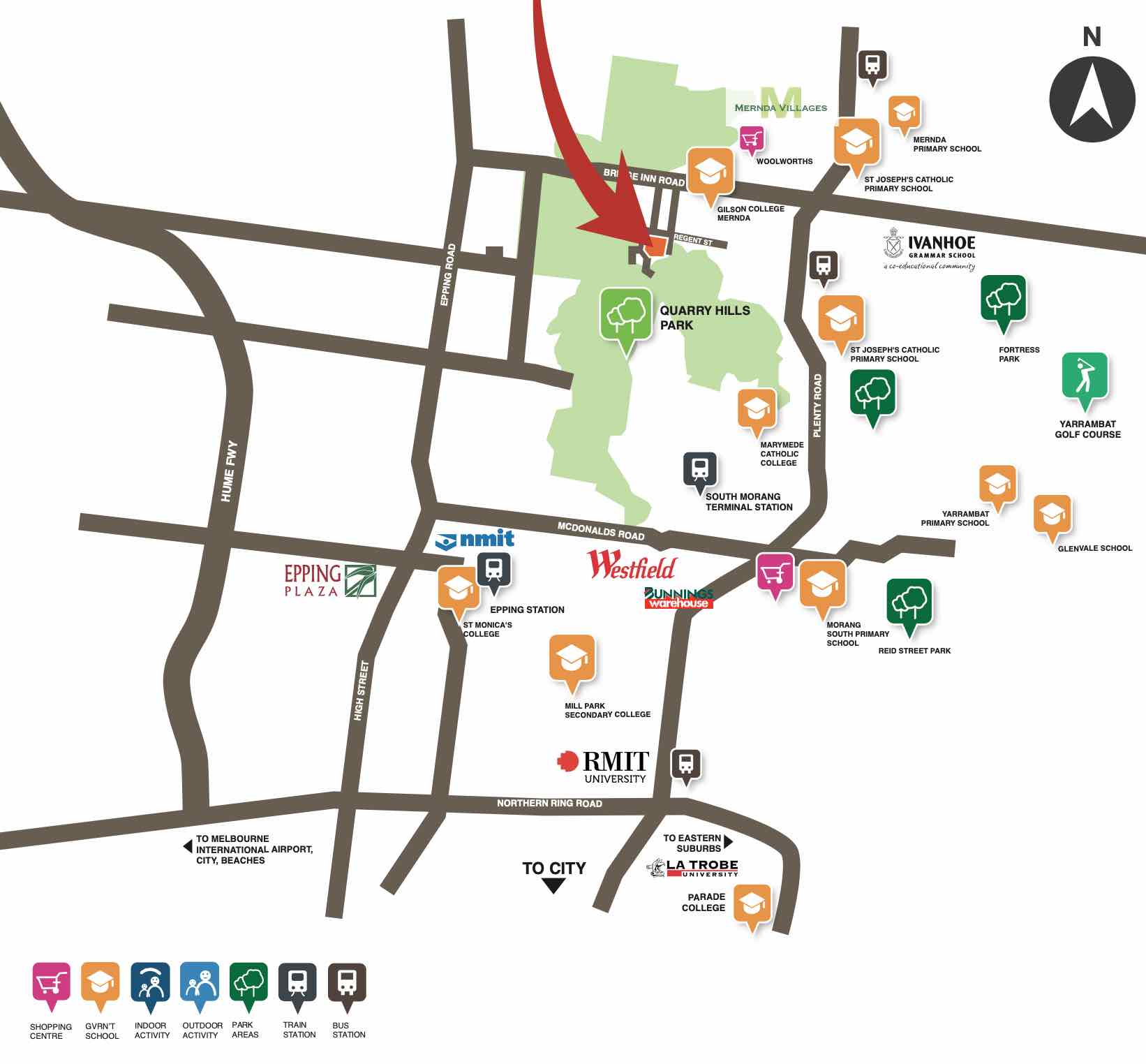 Mernda on the Park Location Map