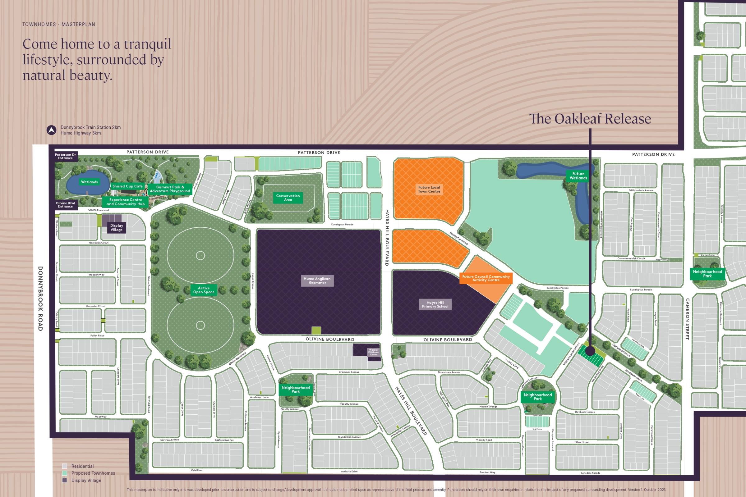 Metricon Townhomes at Olivine - Donnybrook Location Map