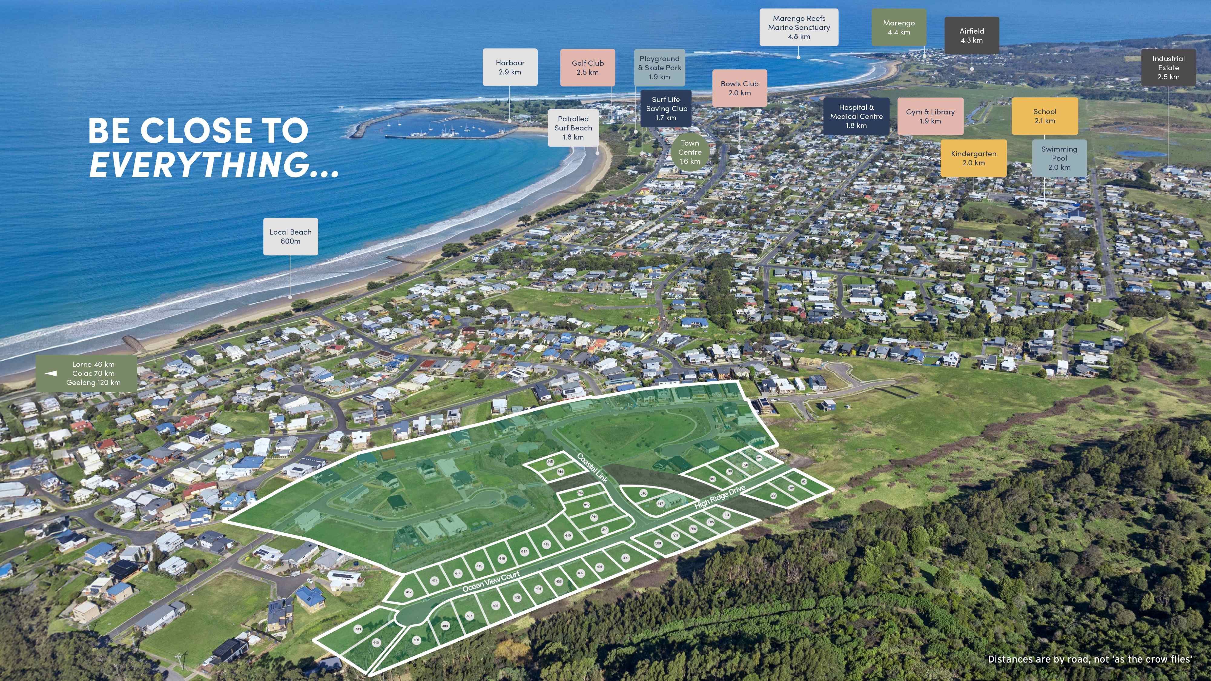 Milford Beach Estate - Apollo Bay Aerial