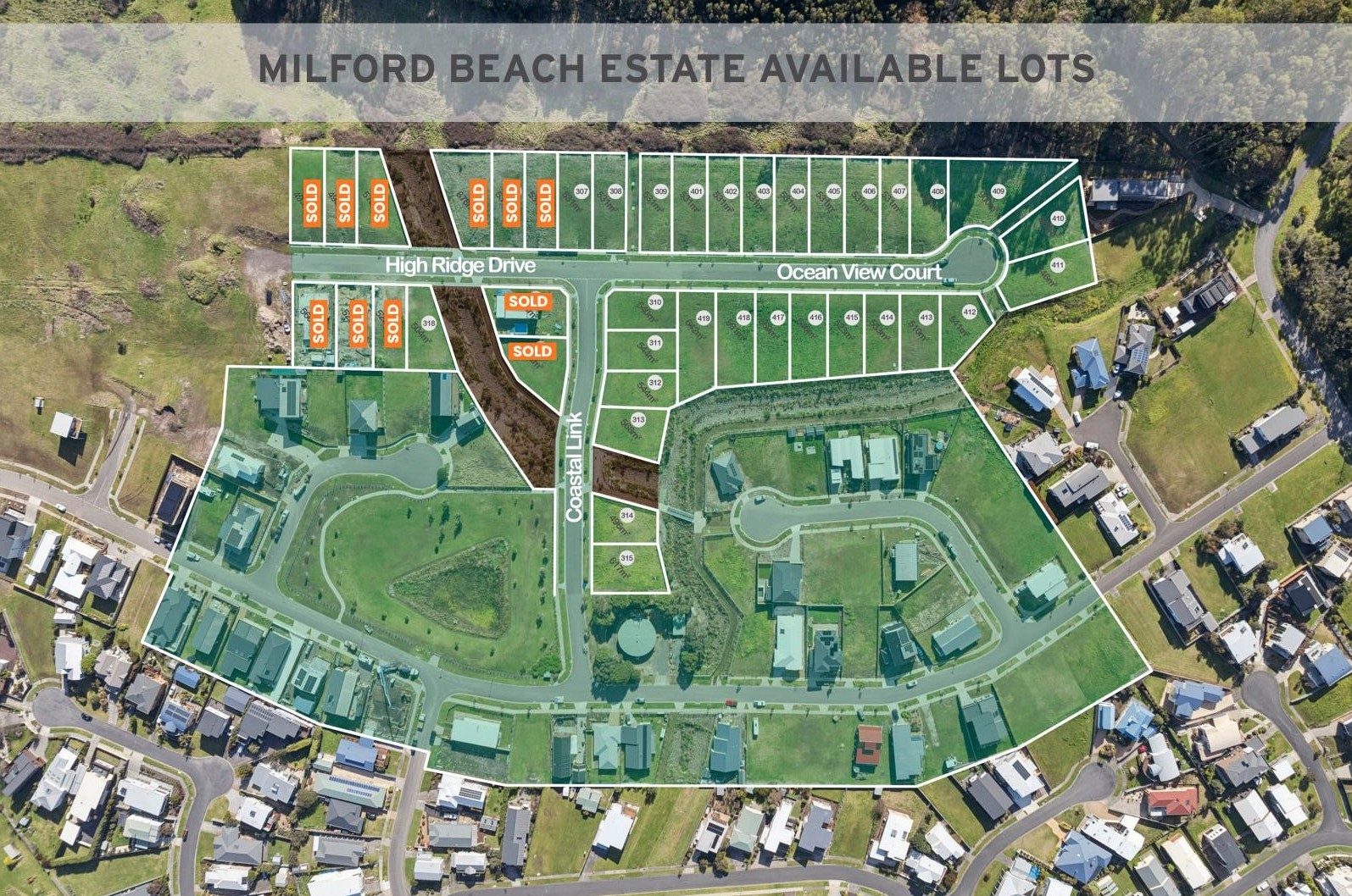Milford Beach Estate - Apollo Bay Aerial