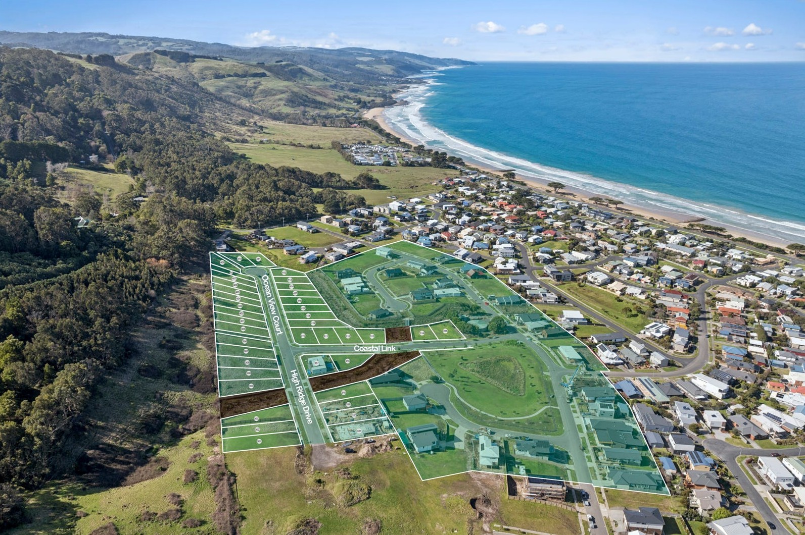 Milford Beach Estate - Apollo Bay Aerial