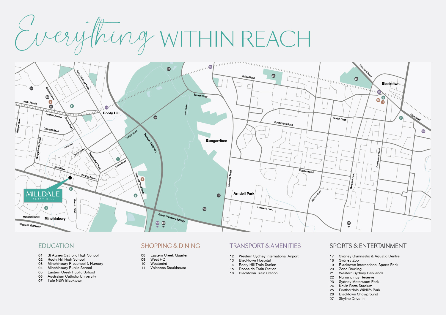 Milldale Estate - Rooty Hill Location Map