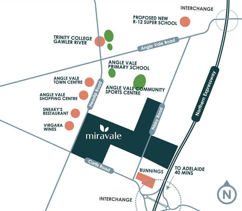Miravale Estate - Angle Vale Location Map