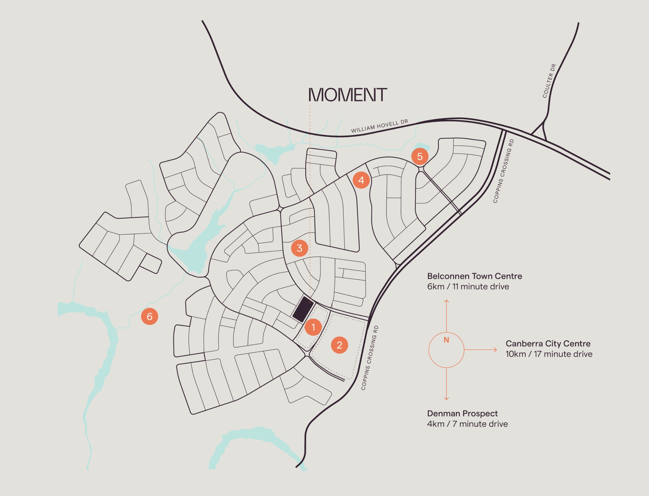 Moment Townhouses - Whitlam Location Map