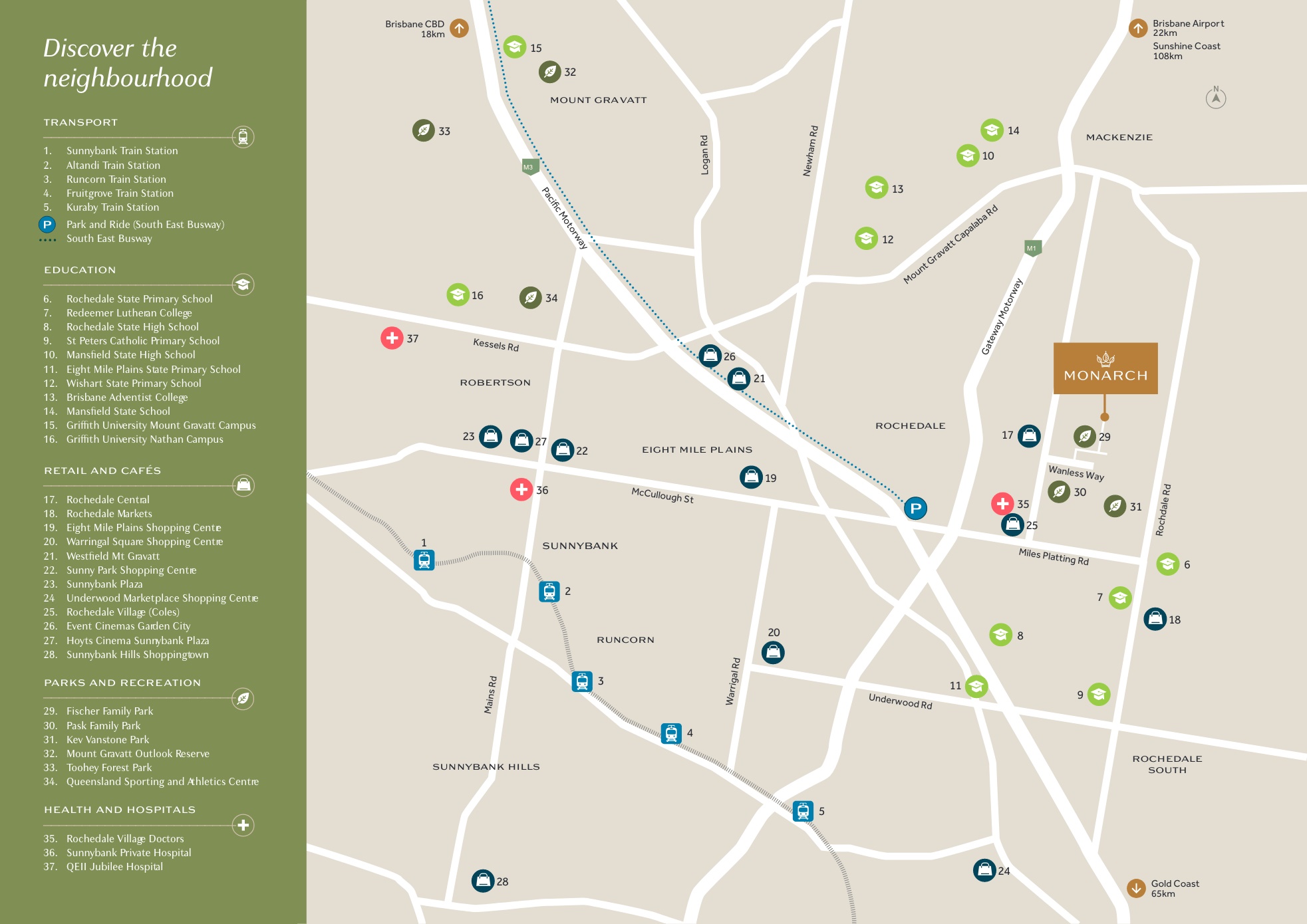 Monarch Estate - Rochedale Location Map