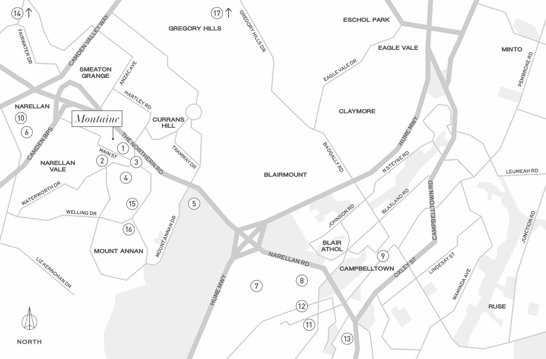 Montaine Residences - Mount Annan Location map