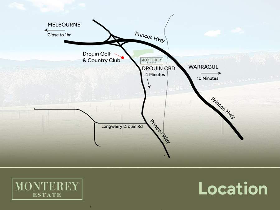 Monterey Estate - Drouin Location Map