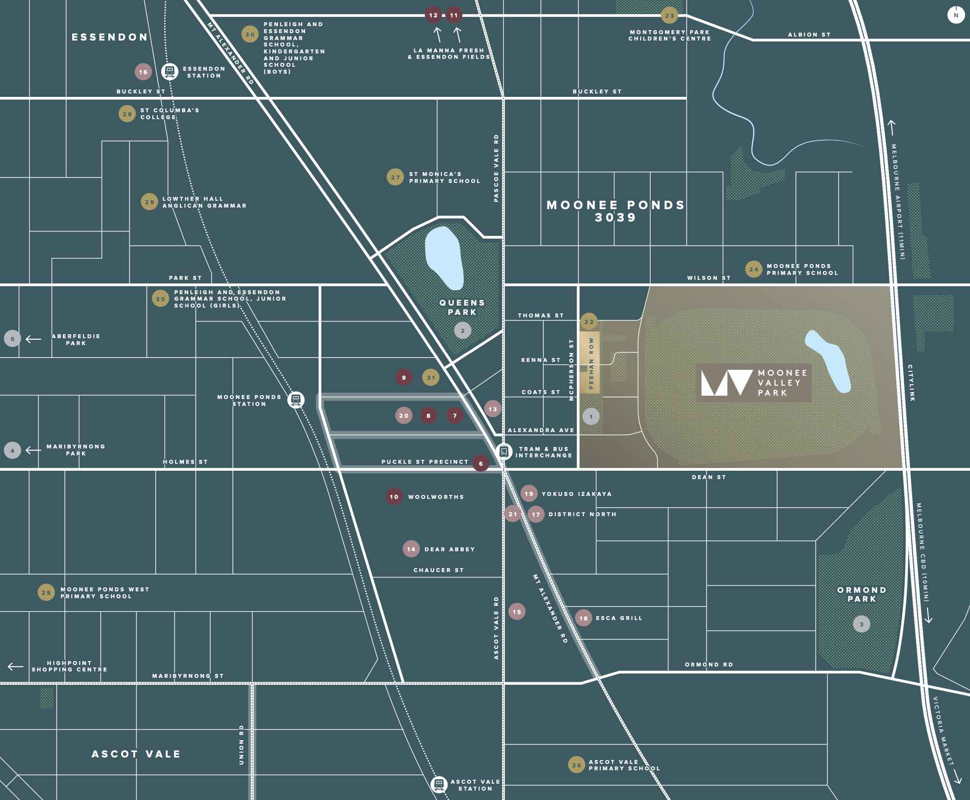 Moonee Valley Park Estate - Moonee Ponds Location map
