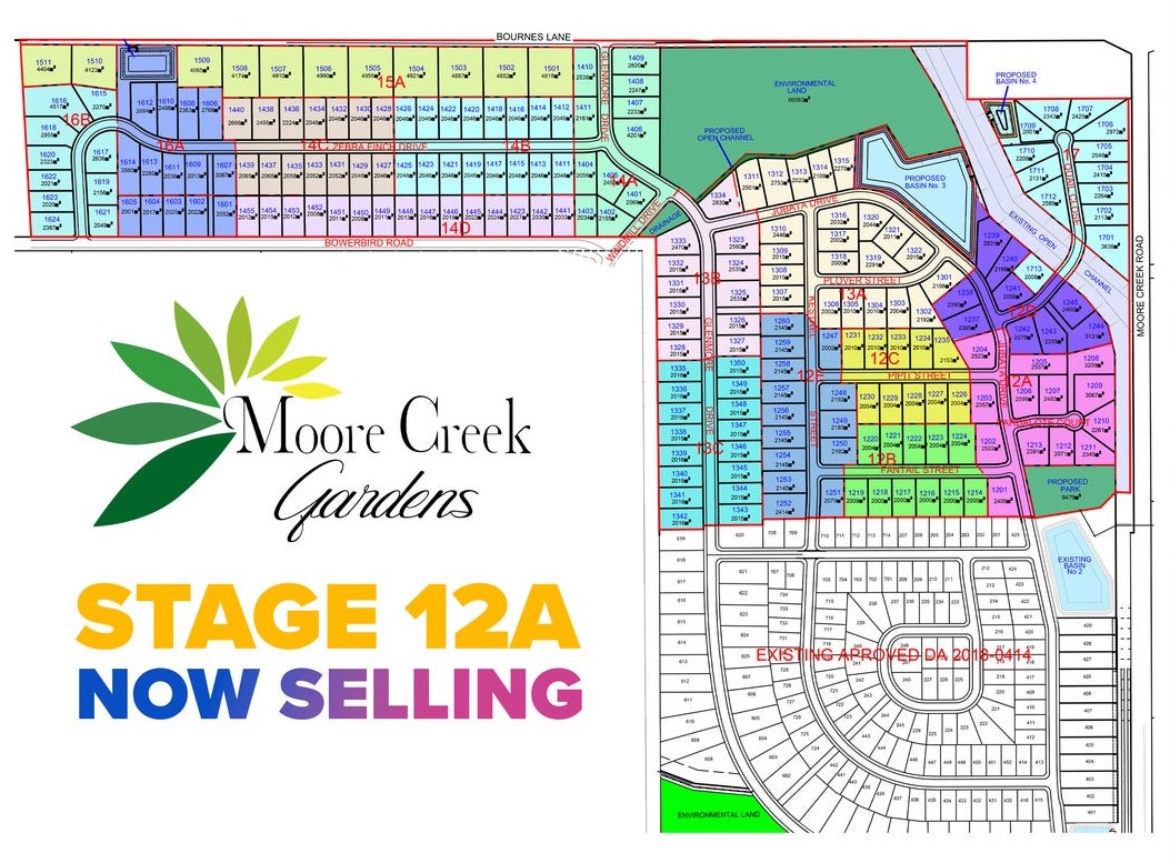 Moore Creek Gardens Estate - Moore Creek Release Map