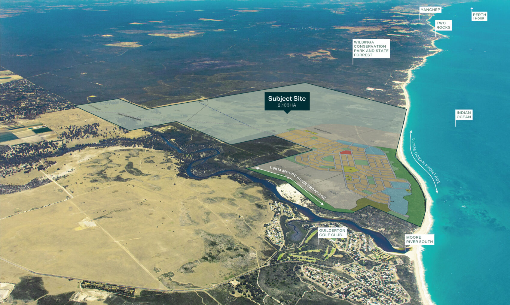Moore River South Estate - Caraban Aerial