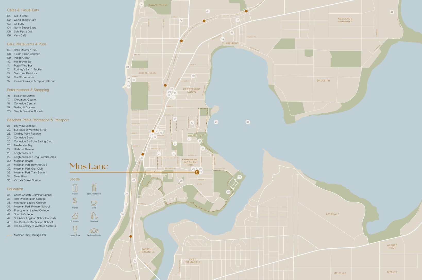 Mos Lane Estate - Mosman Park Location Map