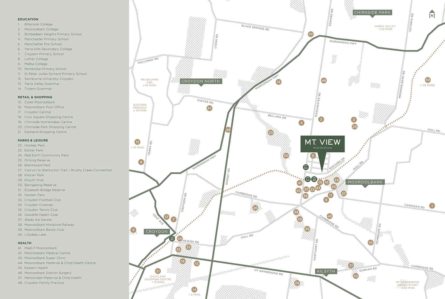 Mt View Residences - Mooroolbark Location map