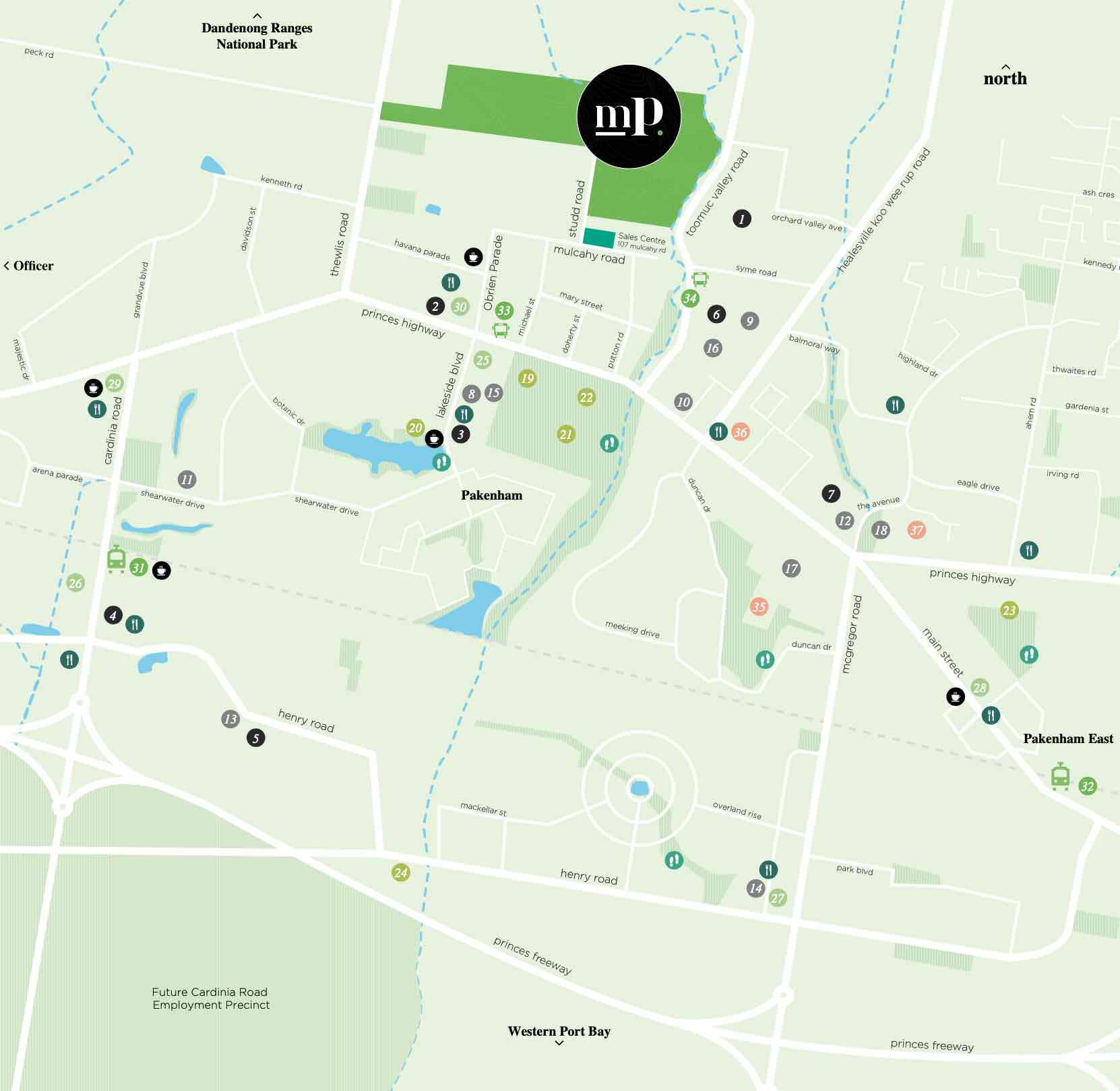 Mt. Pleasant Pakenham Location map