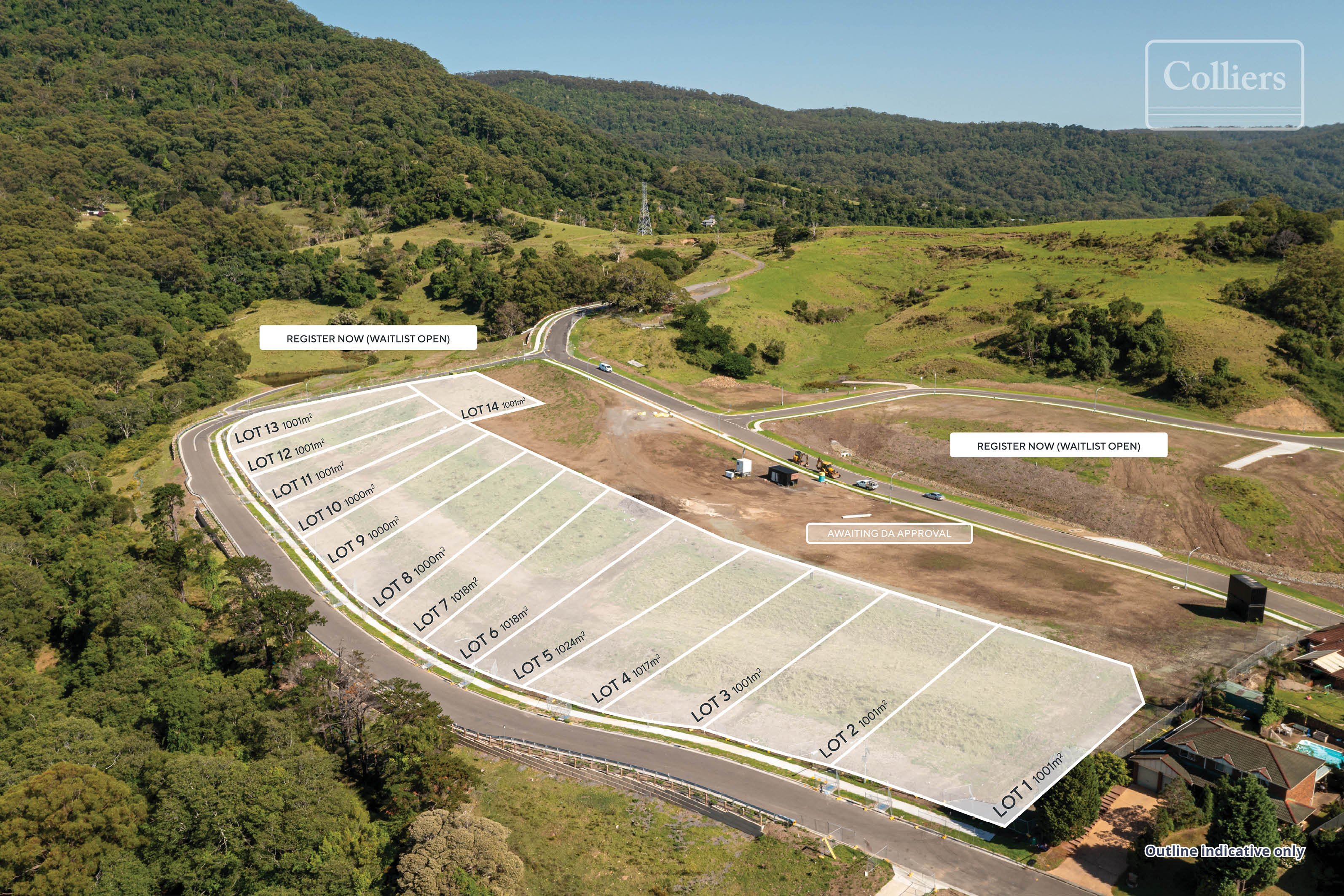Mungurra Rise Estate - Cordeaux Heights Aerial