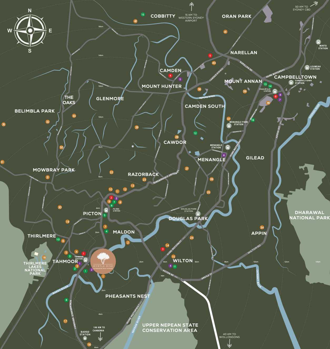 Myrtle Rise Estate - Tahmoor Location map 2