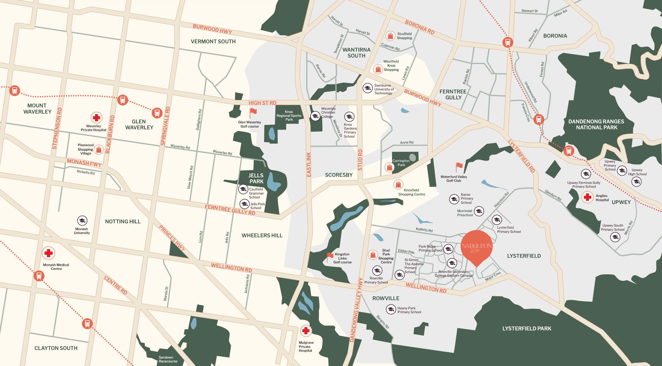 Napoleon Rise Estate - Lysterfield Location map
