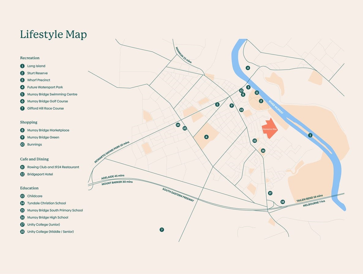 Narooma Rise Estate - Murray Bridge Location Map