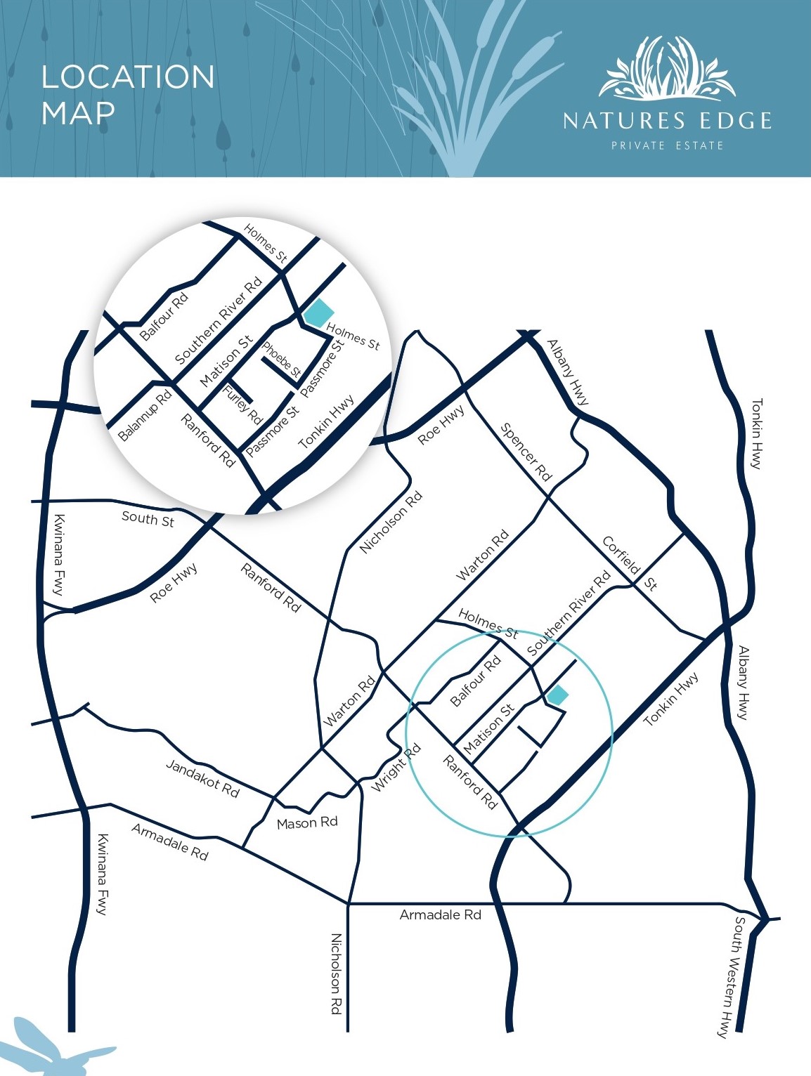 Natures Edge Estate - Southern River Location Map