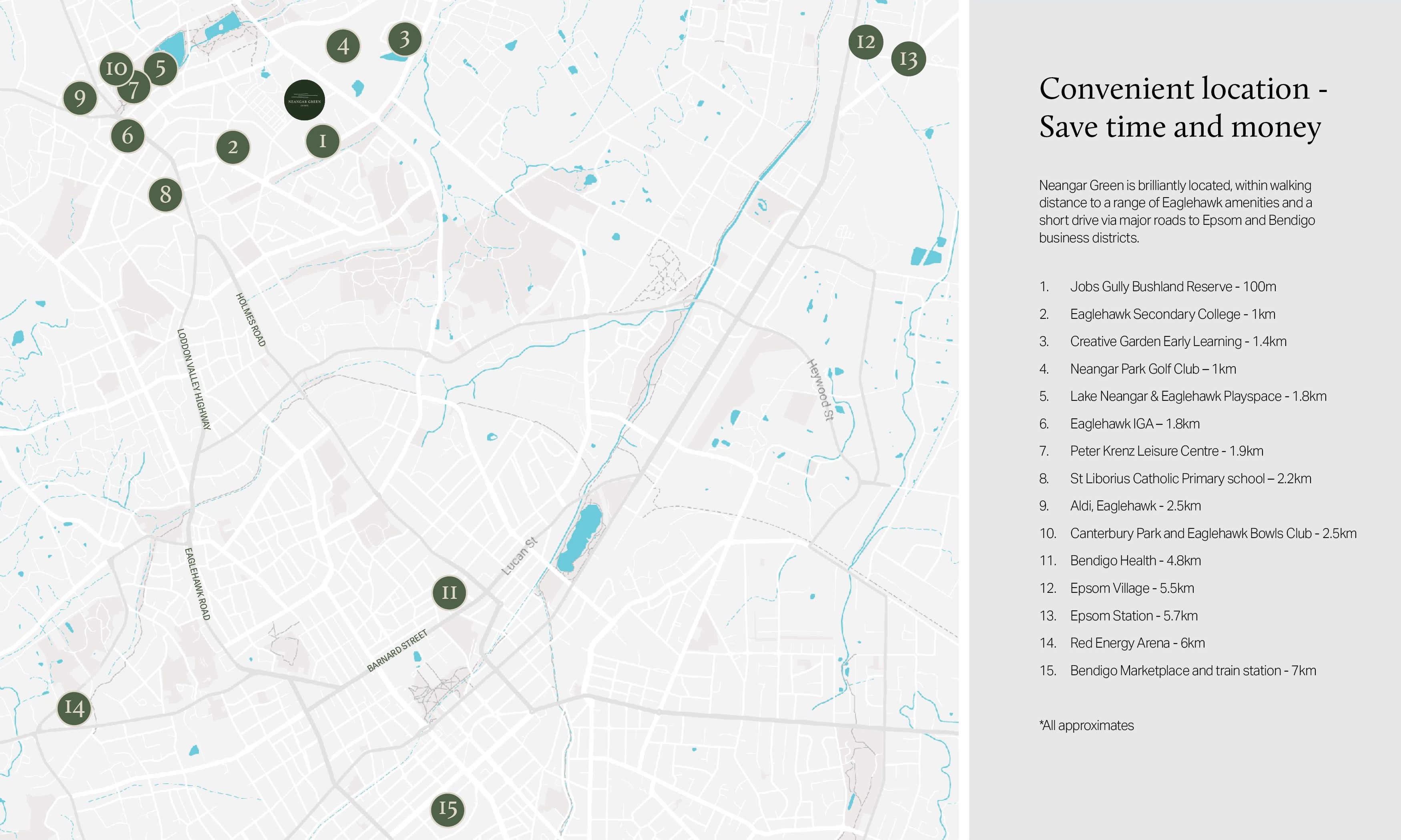 Neangar Green Estate - Eaglehawk Location Map
