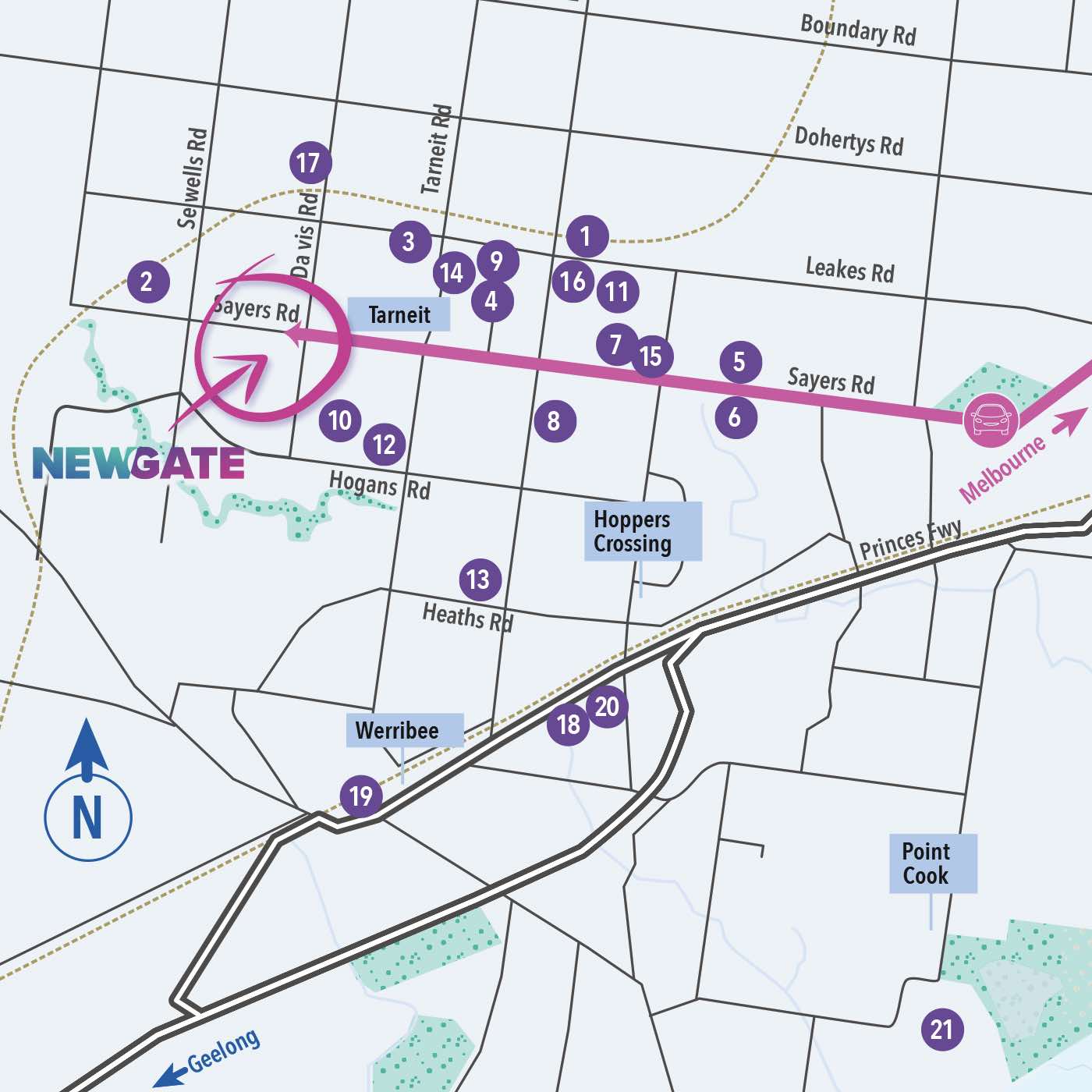Newgate Estate - Tarneit Location m Location Map