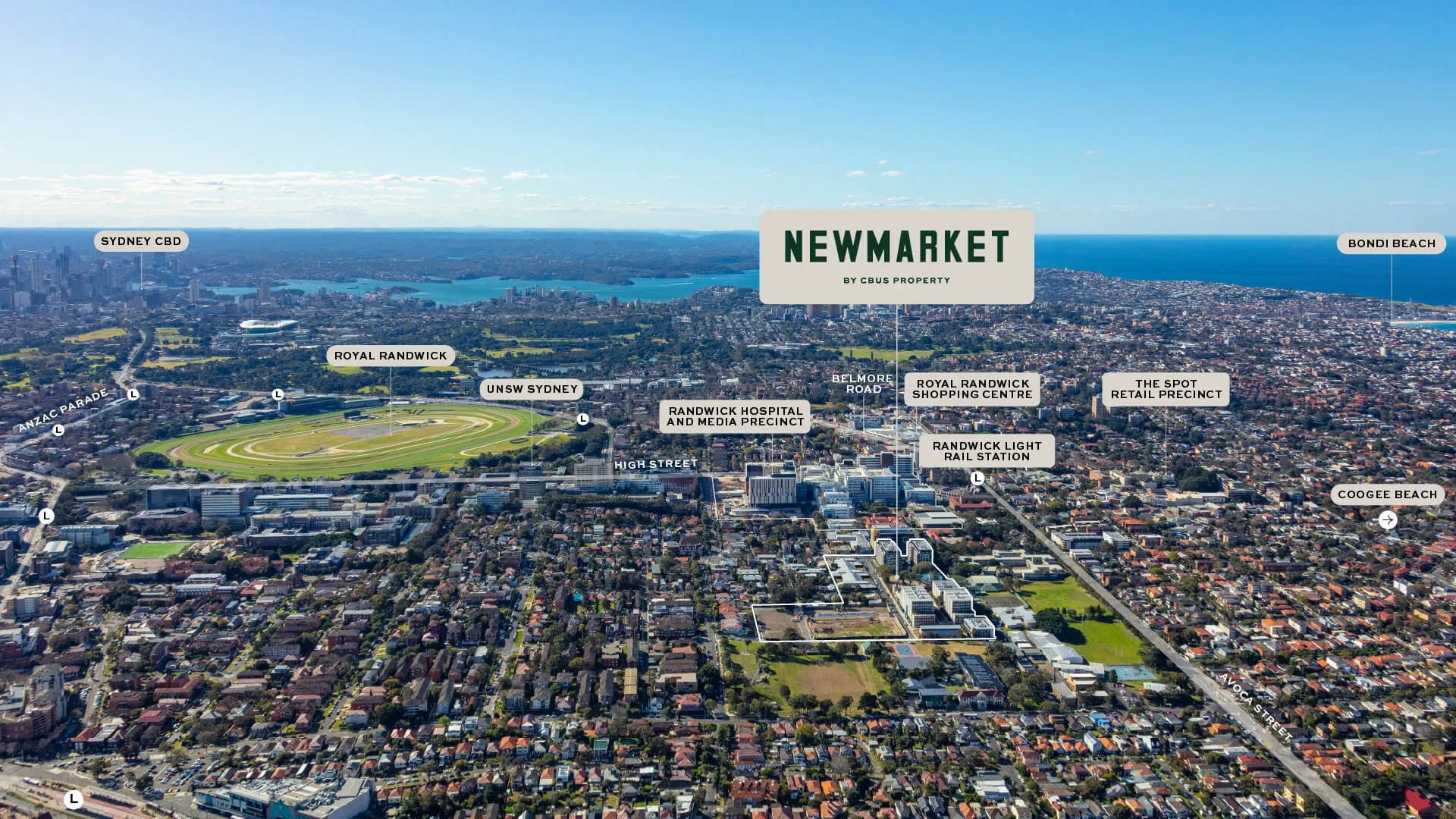 Newmarket Estate - Randwick Aerial