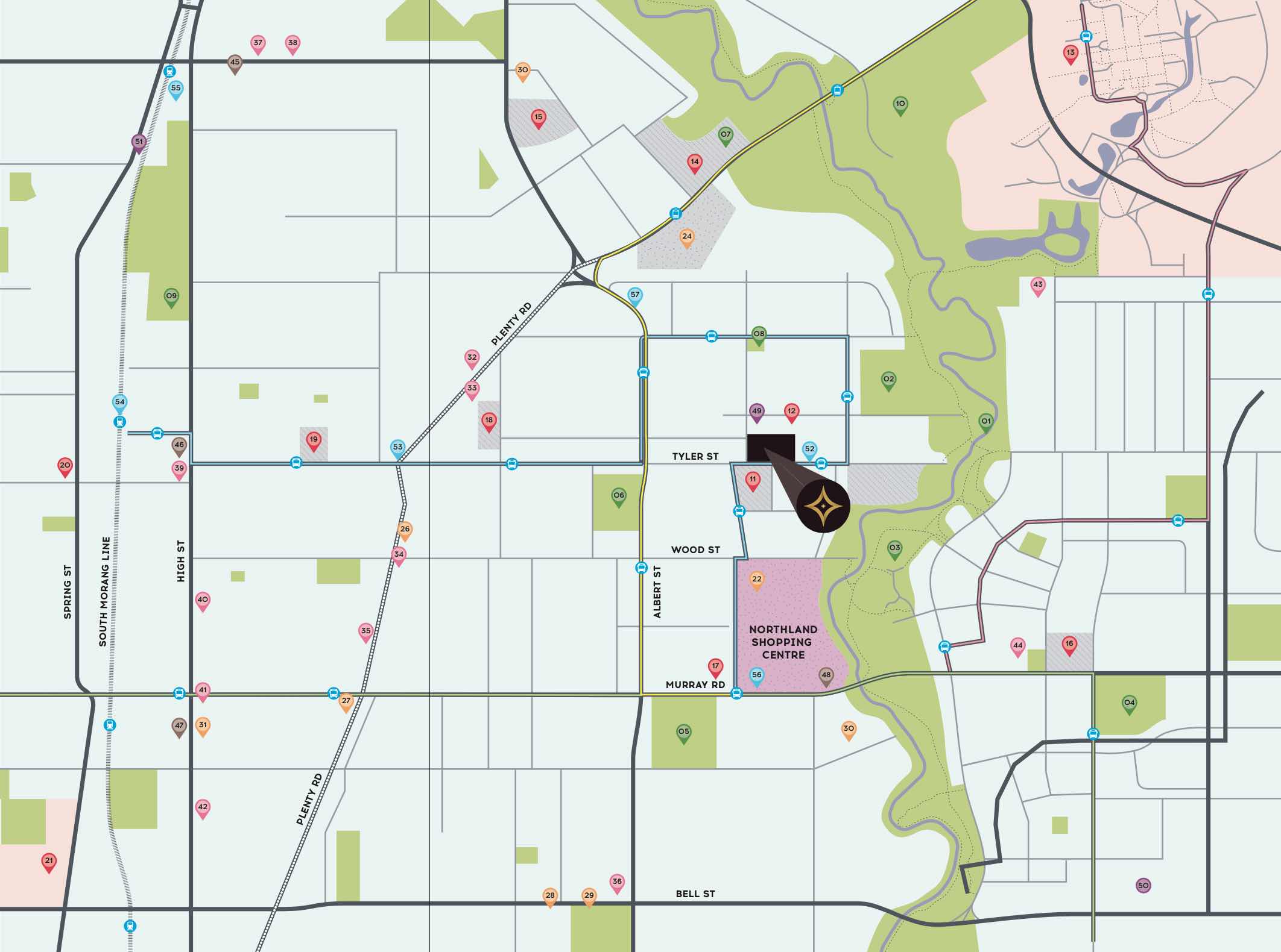 North Star Estate - Reservoir Location map
